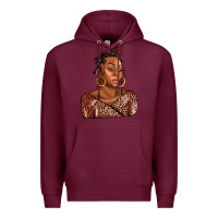 Burgundy afro woman Premium Hoodie - AdoDesignShop