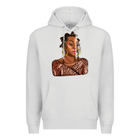Dove Grey afro woman Premium Hoodie - AdoDesignShop