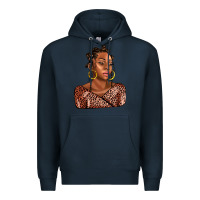 Navy afro woman Premium Hoodie - AdoDesignShop