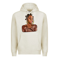 Oatmeal Heather afro woman Premium Hoodie - AdoDesignShop