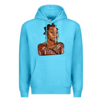 Ocean Blue afro woman Premium Hoodie - AdoDesignShop