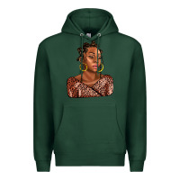 Sports Green afro woman Premium Hoodie - AdoDesignShop