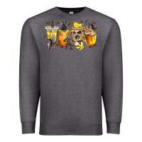 Charcoal Heather monkey coffee cups Premium Sweatshirt - texasbilliewilder