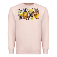 Pale Pink monkey coffee cups Premium Sweatshirt - texasbilliewilder