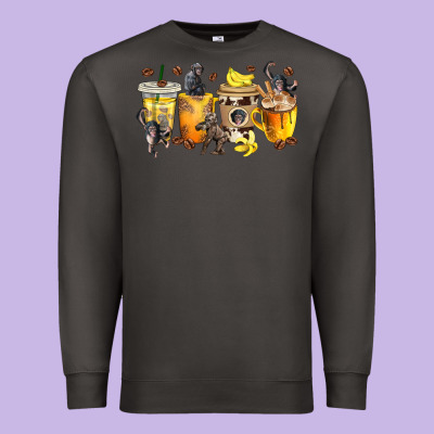 Premium Sweatshirt monkey coffee cups