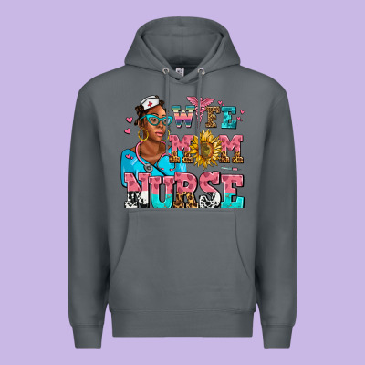 Afro Wife Mom Nurse Premium Hoodie Designed By Adodesignshop