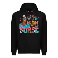 Black afro wife mom nurse Premium Hoodie - AdoDesignShop