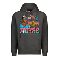 Charcoal Heather afro wife mom nurse Premium Hoodie - AdoDesignShop