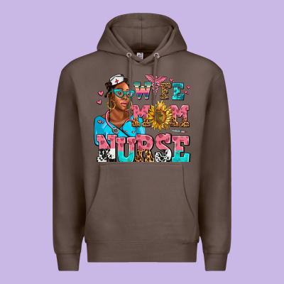 Afro Wife Mom Nurse Premium Hoodie Designed By Adodesignshop