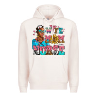 Pale Pink afro wife mom nurse Premium Hoodie - AdoDesignShop