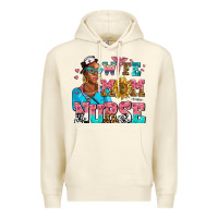 Sandshell afro wife mom nurse Premium Hoodie - AdoDesignShop
