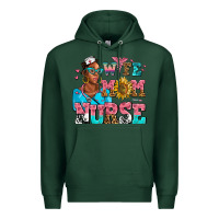 Sports Green afro wife mom nurse Premium Hoodie - AdoDesignShop
