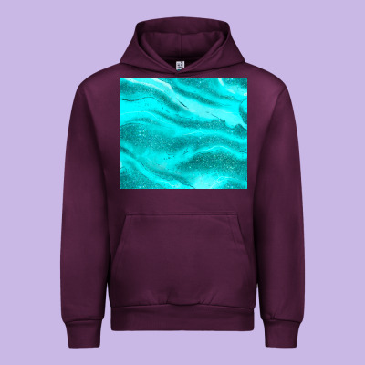 Turquoise Glitter Urban Hoodie Designed By Jahusdesignshop