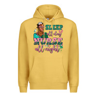 Antique Gold afro  nurse sleep all day nurse all night Premium Hoodie - AdoDesignShop