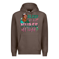 Coffee afro  nurse sleep all day nurse all night Premium Hoodie - AdoDesignShop