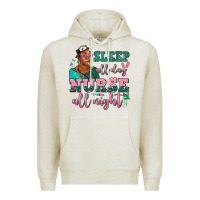 Oatmeal Heather afro  nurse sleep all day nurse all night Premium Hoodie - AdoDesignShop