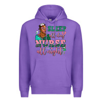 Purple afro  nurse sleep all day nurse all night Premium Hoodie - AdoDesignShop