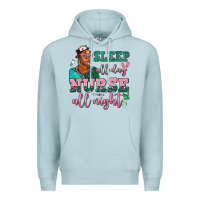 Blue Mist afro  nurse sleep all day nurse all night Premium Hoodie - AdoDesignShop