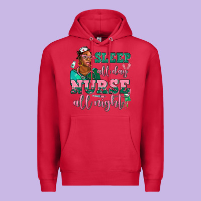 Afro  Nurse Sleep All Day Nurse All Night Premium Hoodie Designed By Adodesignshop