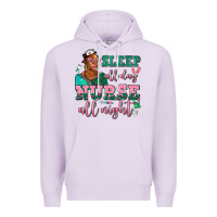 Lilac afro  nurse sleep all day nurse all night Premium Hoodie - AdoDesignShop