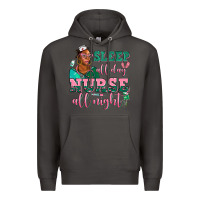 Smoke afro  nurse sleep all day nurse all night Premium Hoodie - AdoDesignShop