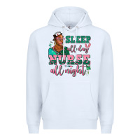 White afro  nurse sleep all day nurse all night Premium Hoodie - AdoDesignShop