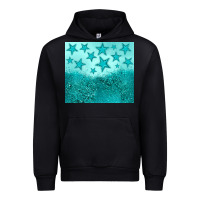 Black turquoise glitter star Urban Hoodie - JahusDesignShop