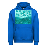 Cobalt turquoise glitter star Urban Hoodie - JahusDesignShop