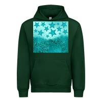 Forest Green turquoise glitter star Urban Hoodie - JahusDesignShop