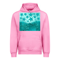 Fuchsia Pink turquoise glitter star Urban Hoodie - JahusDesignShop