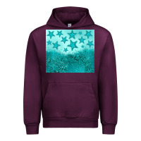 Mauve Wine turquoise glitter star Urban Hoodie - JahusDesignShop