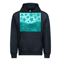 Navy turquoise glitter star Urban Hoodie - JahusDesignShop