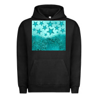 Pigment Black turquoise glitter star Urban Hoodie - JahusDesignShop
