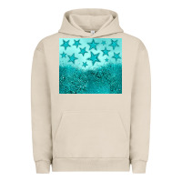 Pigment French Oak turquoise glitter star Urban Hoodie - JahusDesignShop