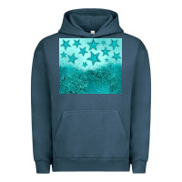 Pigment Midnight Navy turquoise glitter star Urban Hoodie - JahusDesignShop