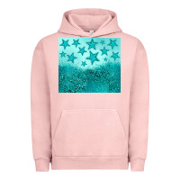 Pigment Salmon turquoise glitter star Urban Hoodie - JahusDesignShop