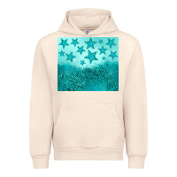 Sandshell turquoise glitter star Urban Hoodie - JahusDesignShop