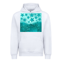 White turquoise glitter star Urban Hoodie - JahusDesignShop