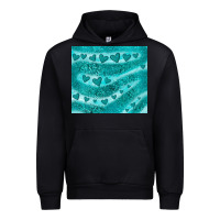 Black turquoise glitter heart Urban Hoodie - JahusDesignShop