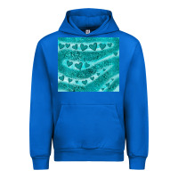 Cobalt turquoise glitter heart Urban Hoodie - JahusDesignShop