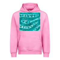 Fuchsia Pink turquoise glitter heart Urban Hoodie - JahusDesignShop