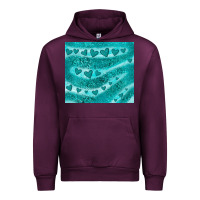 Mauve Wine turquoise glitter heart Urban Hoodie - JahusDesignShop