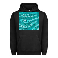 Pigment Black turquoise glitter heart Urban Hoodie - JahusDesignShop