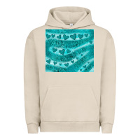 Pigment French Oak turquoise glitter heart Urban Hoodie - JahusDesignShop