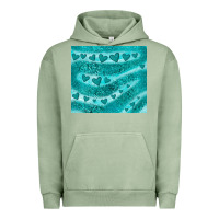 Pigment Oil Green turquoise glitter heart Urban Hoodie - JahusDesignShop