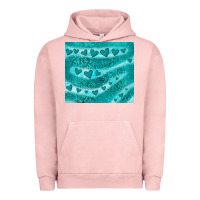 Pigment Salmon turquoise glitter heart Urban Hoodie - JahusDesignShop