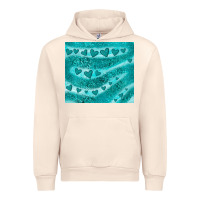 Sandshell turquoise glitter heart Urban Hoodie - JahusDesignShop