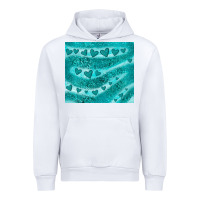 White turquoise glitter heart Urban Hoodie - JahusDesignShop