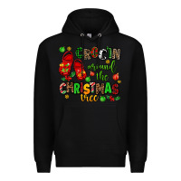Black Croc'in around the christmas tree Premium Hoodie - AdoDesignShop