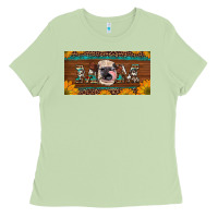Matcha western heifer mom with sunflowers and turquoise license plate Ladies Tee - Artiststas